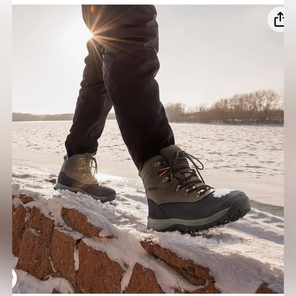 NORTIV 8 Men's Insulated Waterproof Construction Hiking Winter Snow Boots